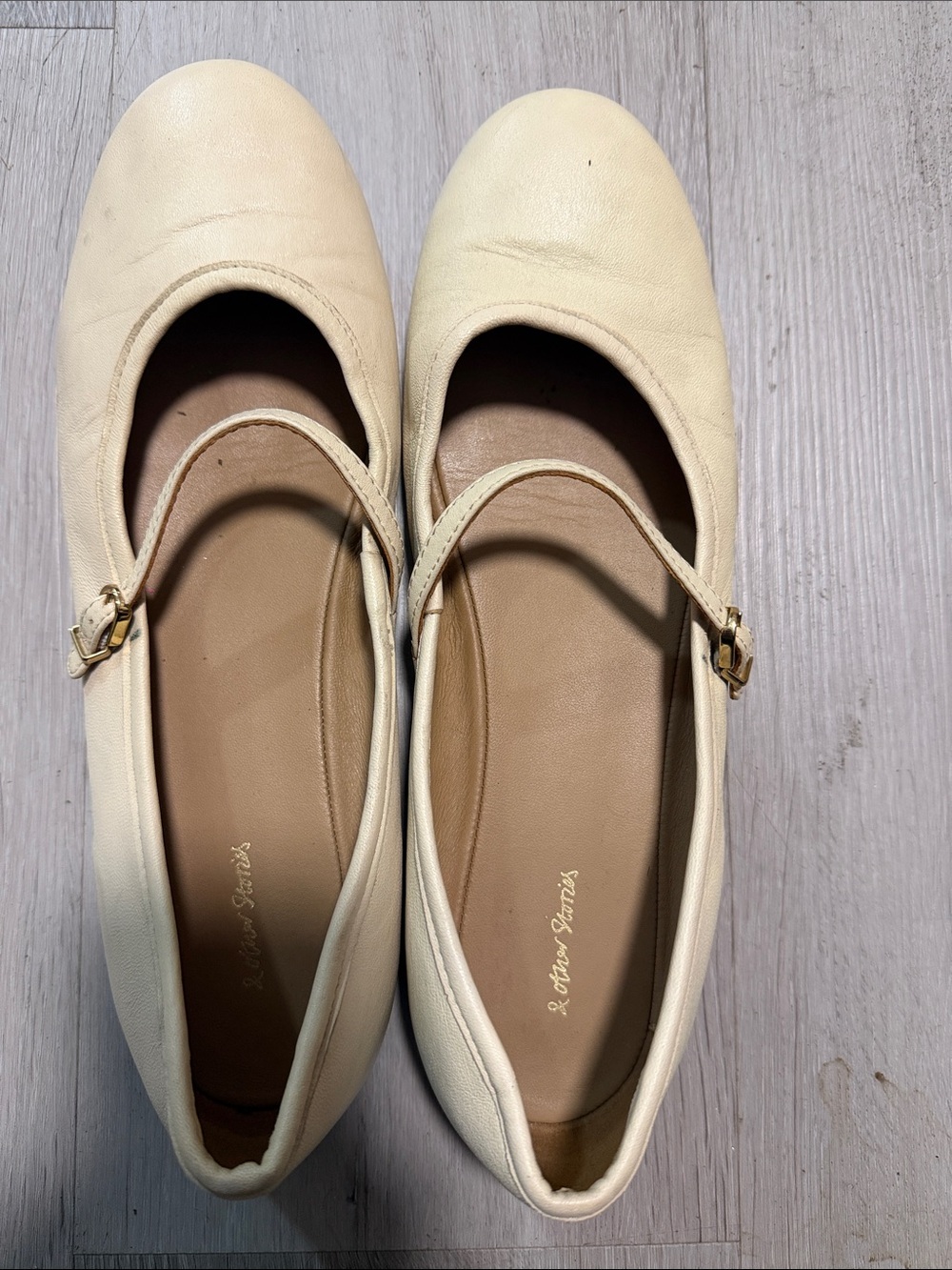 & Other Stories Cream Mary Jane Ballet Flats with Buckle